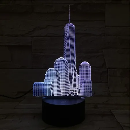 3D лампы милый подарок для ребенка Эмпайр-Стейт-Билдинг для внутренней отделки Батарея приведенный в действие ночной Светильник лампы дропшиппинг