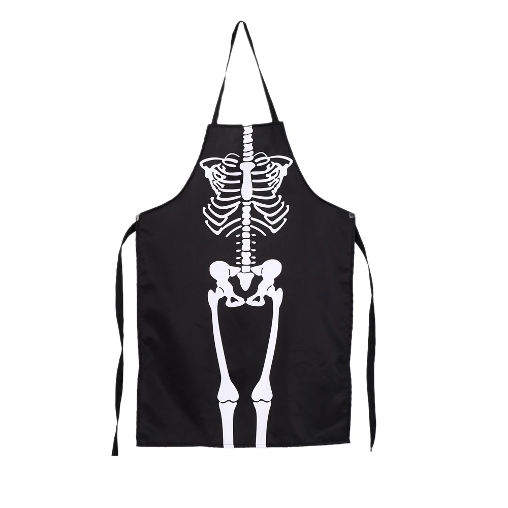 Halloween Bar Dance Costume Dress Up Apron Skeleton Costume Apron Adult Men And Women Kitchen Apron