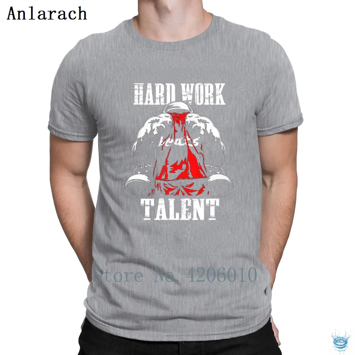 Hardwork Beats Talent Ограниченная серия футболка с круглым вырезом на заказ летняя одежда мужская футболка потрясающая сумасшедшая модная футболка Anlarach