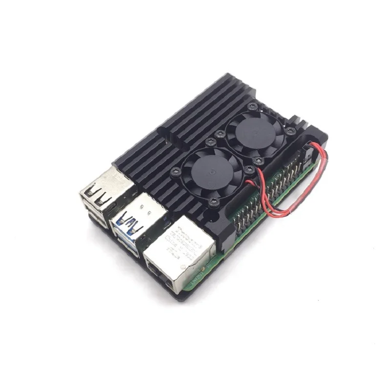 10 шт./лот Raspberry Pi 4 Алюминиевый металлический чехол Raspberry Pi 3 Алюминиевый Чехол коробка с двойным вентилятором радиатор