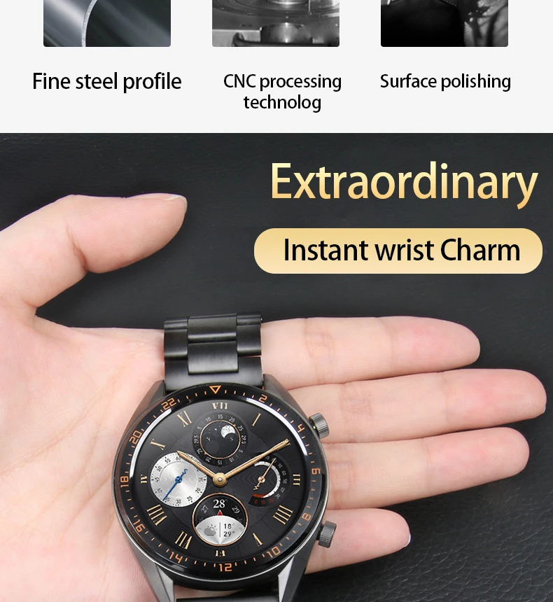 Чехол для honor watch magic с браслетом из нержавеющей стали для huawei GT-GT2 B5/B3, металлический магнитный ремешок Amazfit