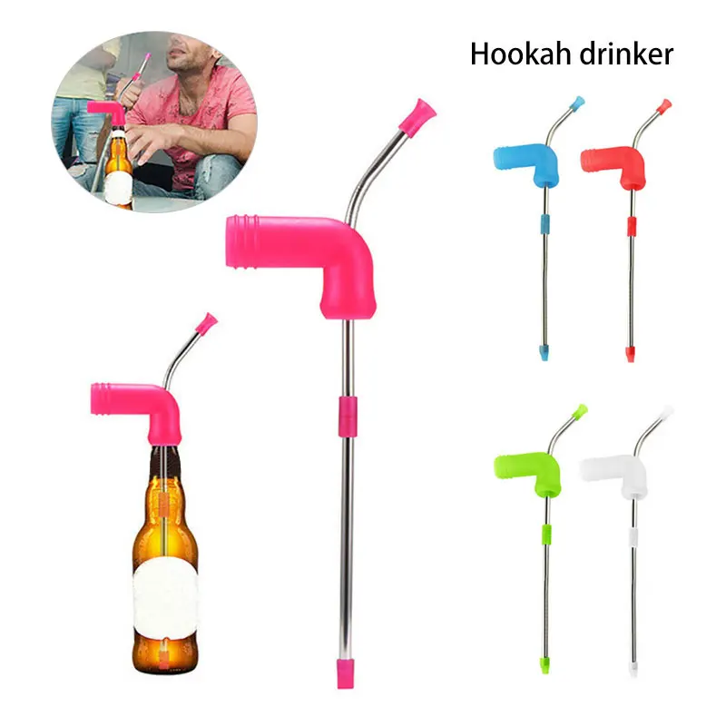 3 Pcs Beer Snorkel Bong Funnel Dispenser Beer Chugger Stainless Steel Straight Tube Drinking Chug Can and Bottle Straw for Entertainment Bar Party Games College Birthdays Christmas New Year 3pcs Black with Straw Brush）