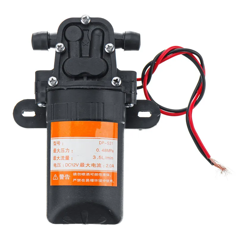 NEW DC 12V 70PSI 3.5L/min Agricultural Electric Water Pump Black Micro High Pressure Diaphragm Water Sprayer Pump Car Wash-2