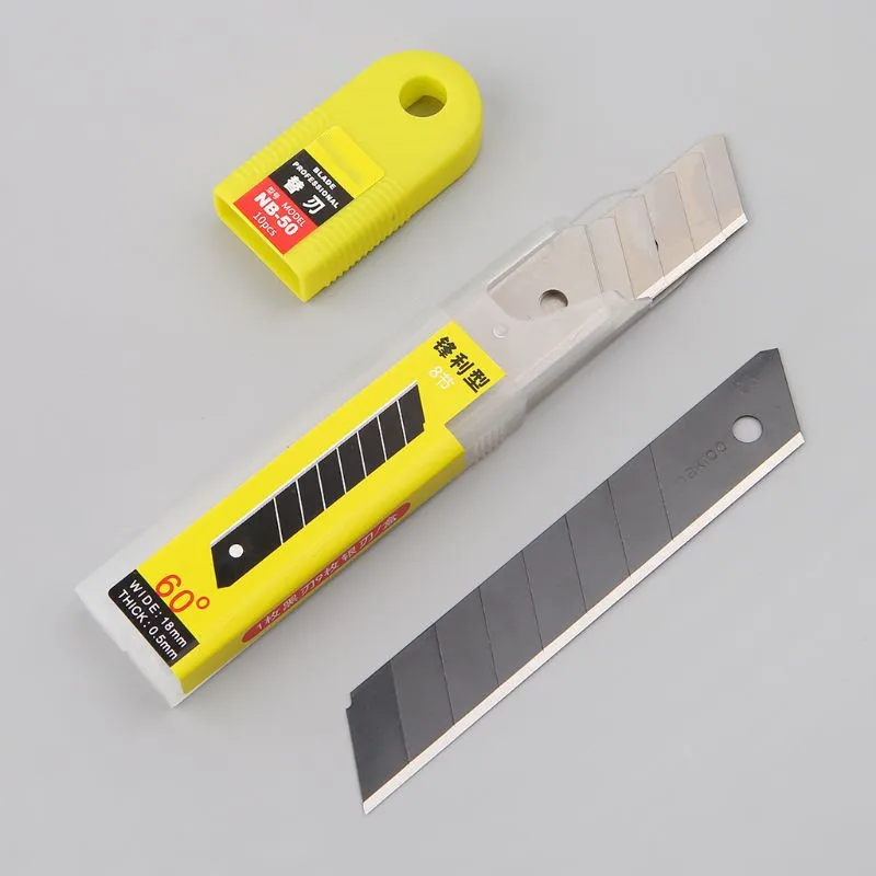 10pcs 30 degree Snap Off Replacement Razor Blades 9mm Shaving Blade Utility Knife Tools Carbon Steel