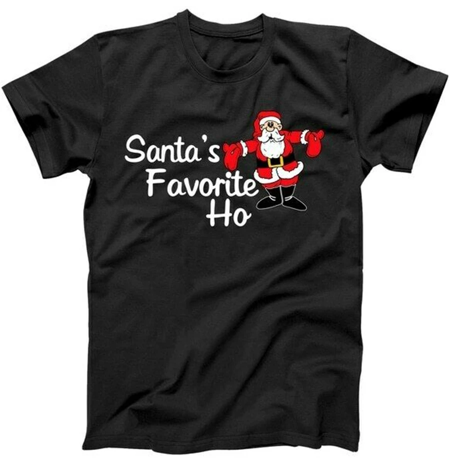 Santas любимый Ho классическая черная футболка лучший рождественский подарок для