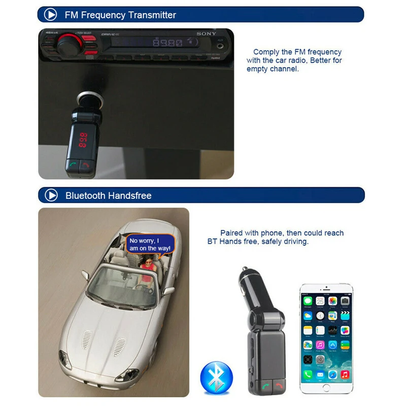 Bluetooth fm-передатчик Беспроводной MP3 плеер Автомобильный Комплект двойной USB зарядное устройство для универсальных телефонов VH99