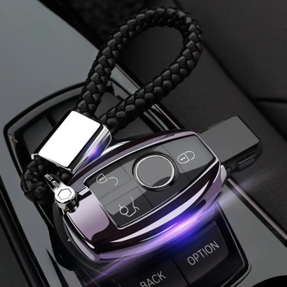 Option ТПУ чехол для ключей автомобиля набор брелоков для Mercedes benz CLS CLA GLC CLK GL R SLK AMG A B C S R G E класс C180 E200 W176 брелок - Название цвета: Option