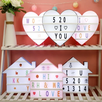 

USB+Battery Powered DIY Combination LED Night Lamp Creative Letter Card Cinema Lighbox Romantic courtship Symbol Cards Light