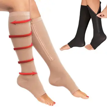 

Sexy Women Stockings Zipper Knee Length Socks Female Compression Stockings