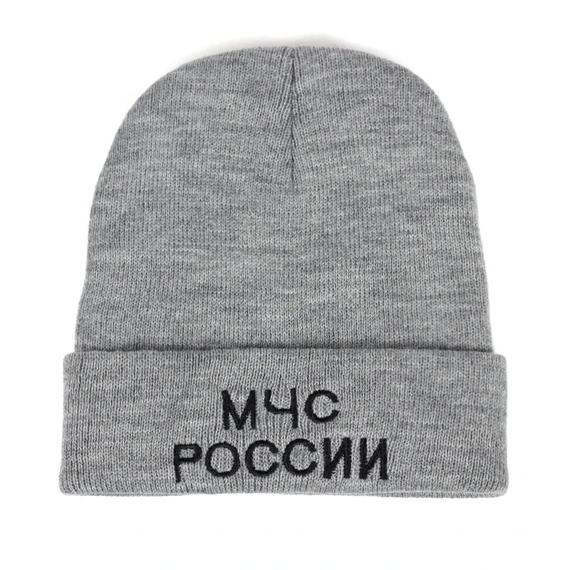 Новая шерстяная шапка MUC pocknn с вышивкой для мужчин и женщин, универсальная вязаная шапка, модные осенне-зимние уличные теплые шапки, ветрозащитные шапки для холодной погоды - Цвет: Серый