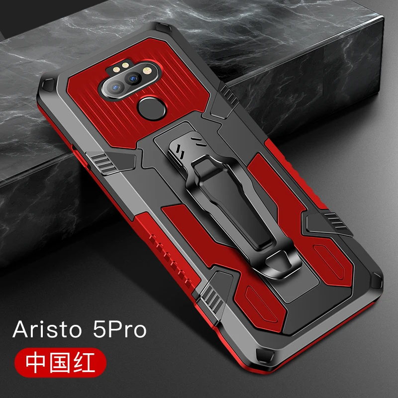 LG Aristro 5 용 방탄 케이스 LG Aristro 5 Pro Cover 용 방진 벨트 클립 홀스터 커버 Caso Coque Fundas Capa