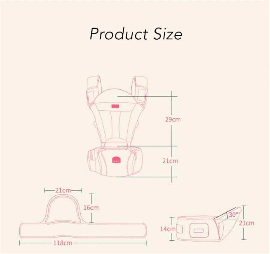Bebear Baby Carrier Z02 0-30 месяцев, Удобный слинг для младенцев, рюкзак, Hip Seat слинги для младенцев, эргономичный Детский пояс