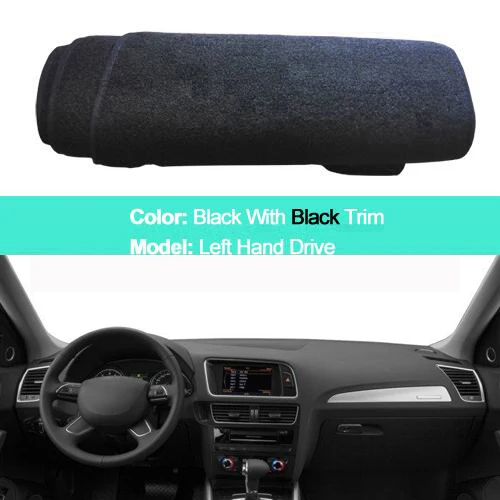 LHD Black 2 слоя автомобиля Авто приборной панели ковровая накидка для Audi Q5 8R 2009- LHD RHD коврик приборной панели коврик анти-УФ - Название цвета: LHD Black