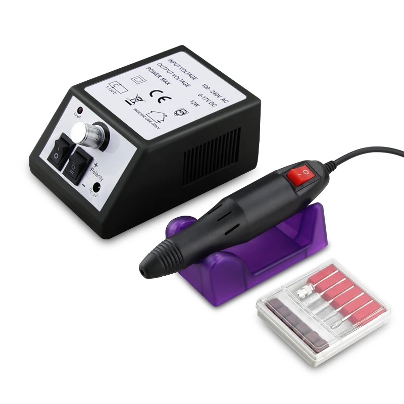 100-240V Electric Manicure Machine Milling Cutters Manicure Apparatus Set Nail Drill bits Pedicure Tools& EU plug Free shipping - Цвет: 12W 20000RPM