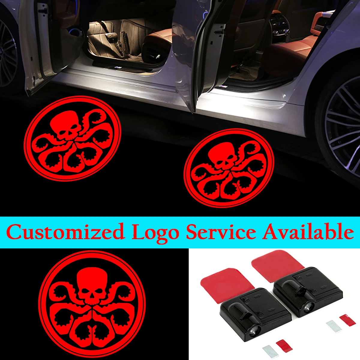 Vaag verslag doen van Alternatief voorstel 2x Red Hydra Octopus Logo Wireless Car Door Led Lights Ghost Shadow Laser  Projector - Decorative Lamps & Strips - AliExpress