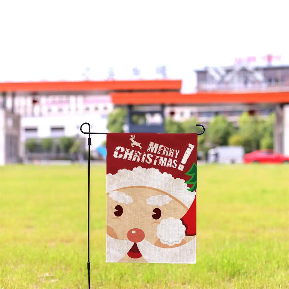 3PCS Christmas Garden Banner Courtyard Foldable Flag Outdoor Snowman Winter Seasonal Banner Christmas Party Decor