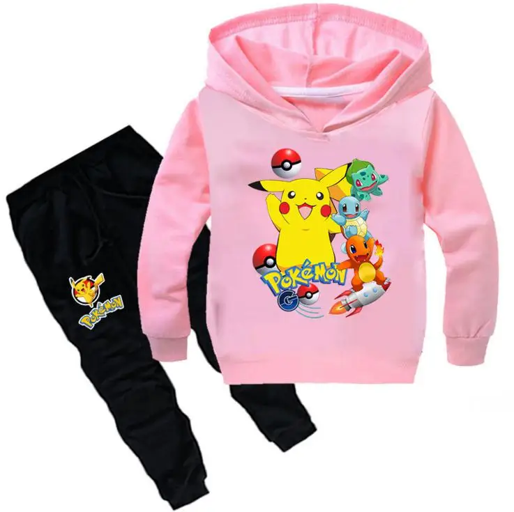 

2019 boys clothes girls clothes 100% cotton hooded children's clothes set spring and autumn cartoon kids clothes