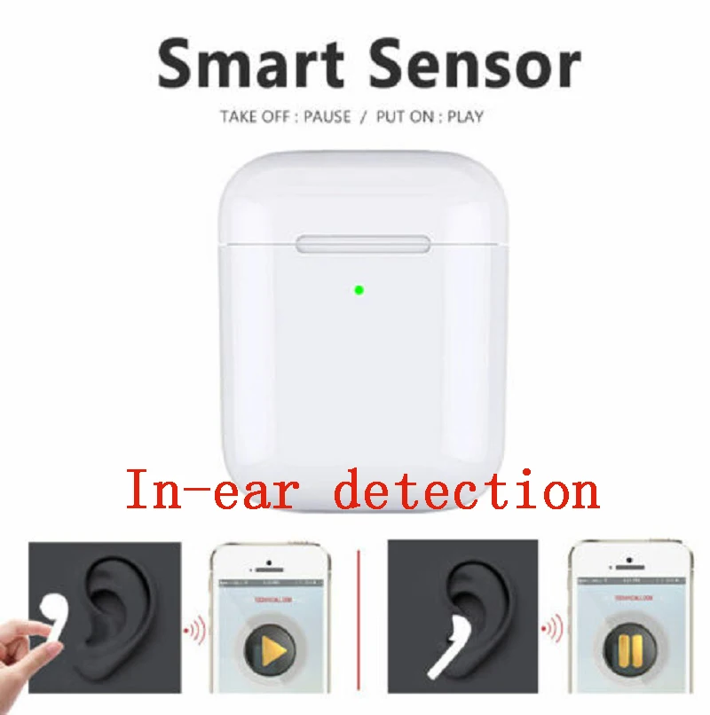 I9000 tws smart wireless Bluetooth earphone with QI wireless charging 6D super bass earbuds PK H1 chip i2000 i5000 i10000 tws