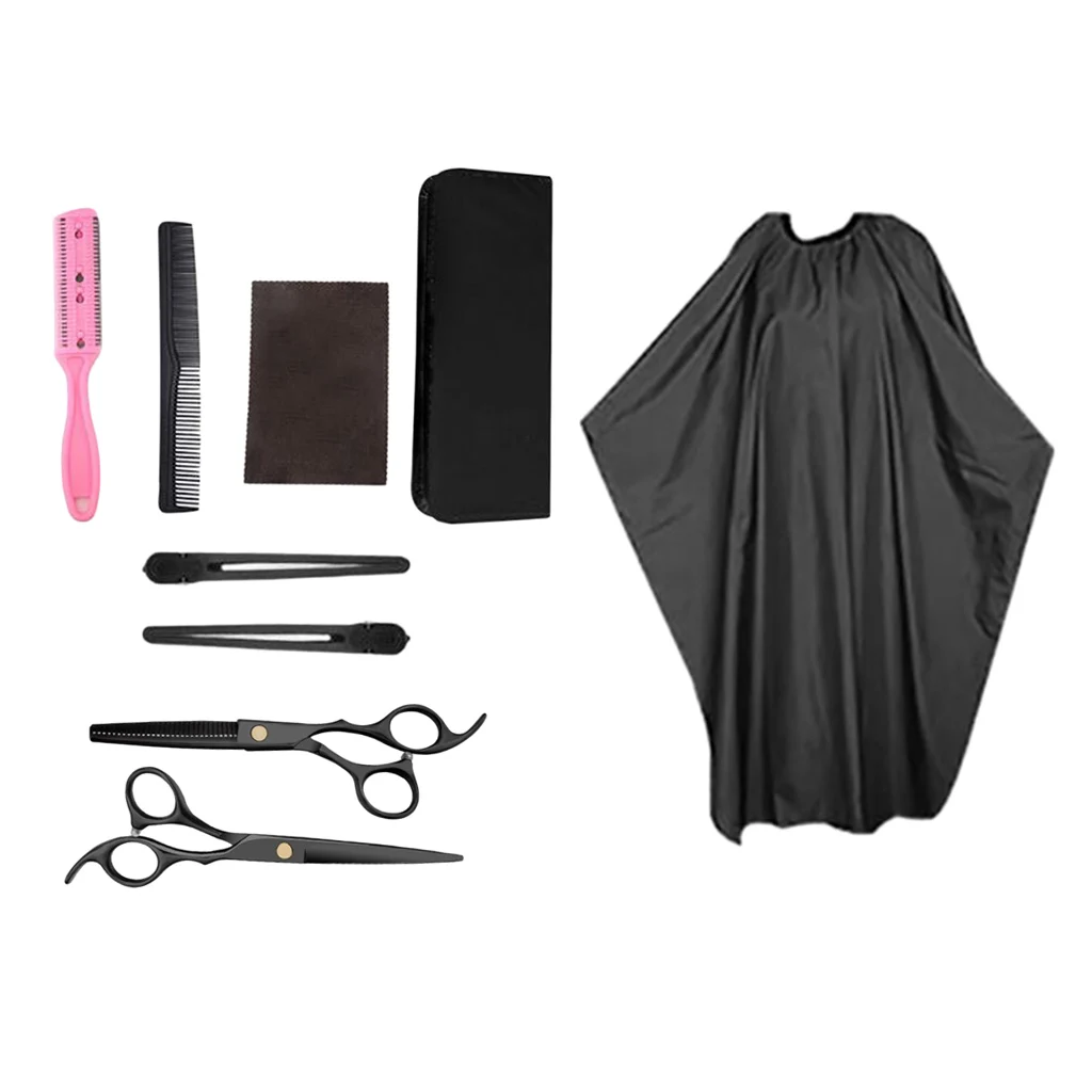 8 Pack Professional Hairdressing Scissors Kit Hair Cutting Scissors Hair Scissors Tail comb Hair Cape Hair Cutter Comb