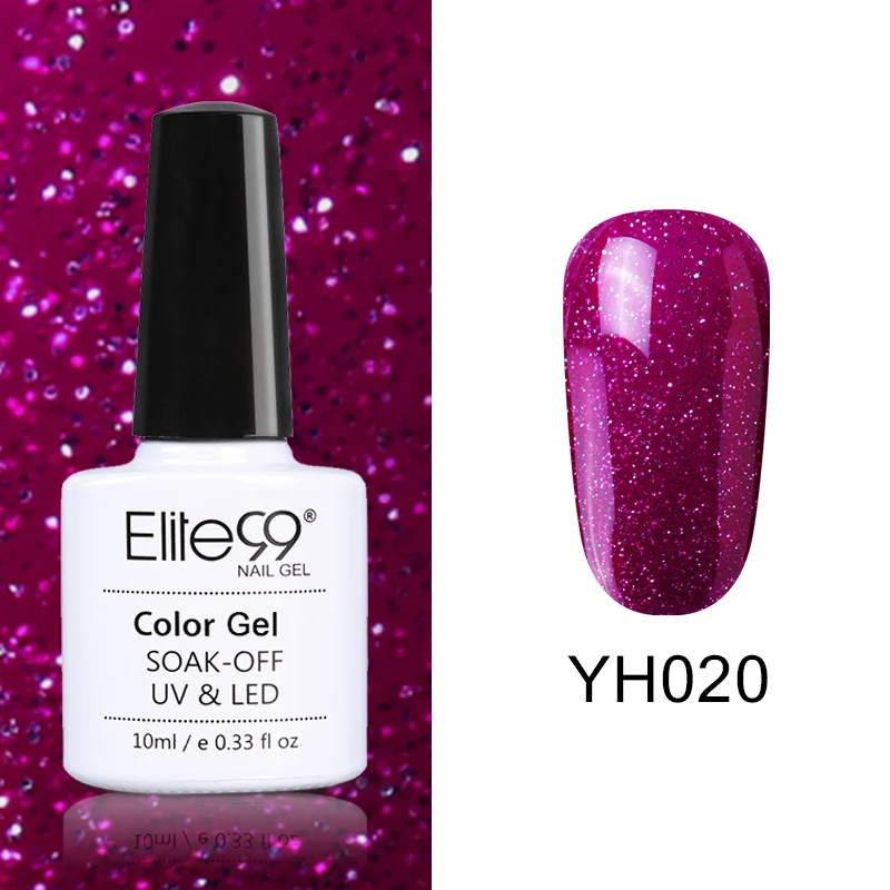 Elite99 Vernis Полупостоянный 10 мл Светодиодный УФ-гель замачиваемый пурпурный цвет светодиодный лак для ногтей нужна лампа отверждения Гель-лак - Цвет: YH020