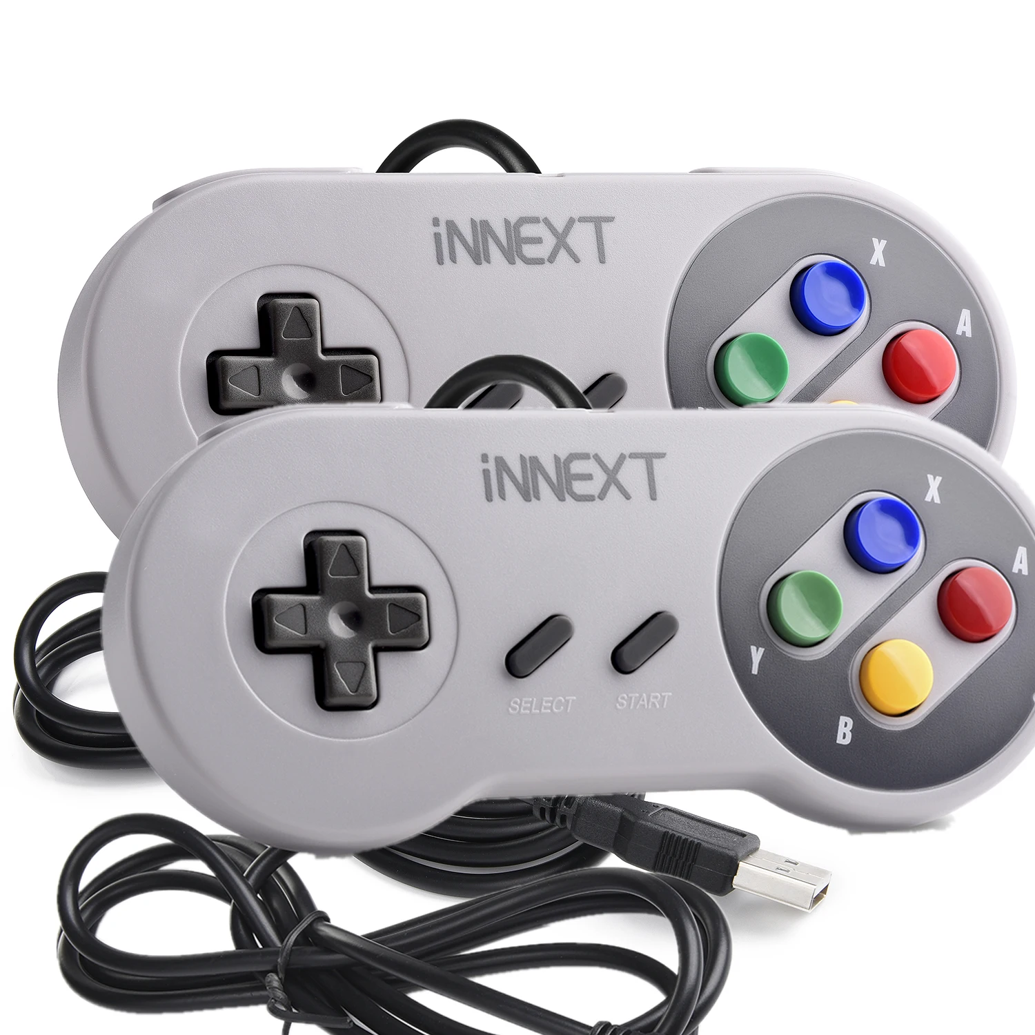 2pcs USB игровой контроллер Joypad проводной джойстик контроллер красочный геймпад для ретро SNES игровой коврик для Windows PC MAC - Цвет: 2pcs