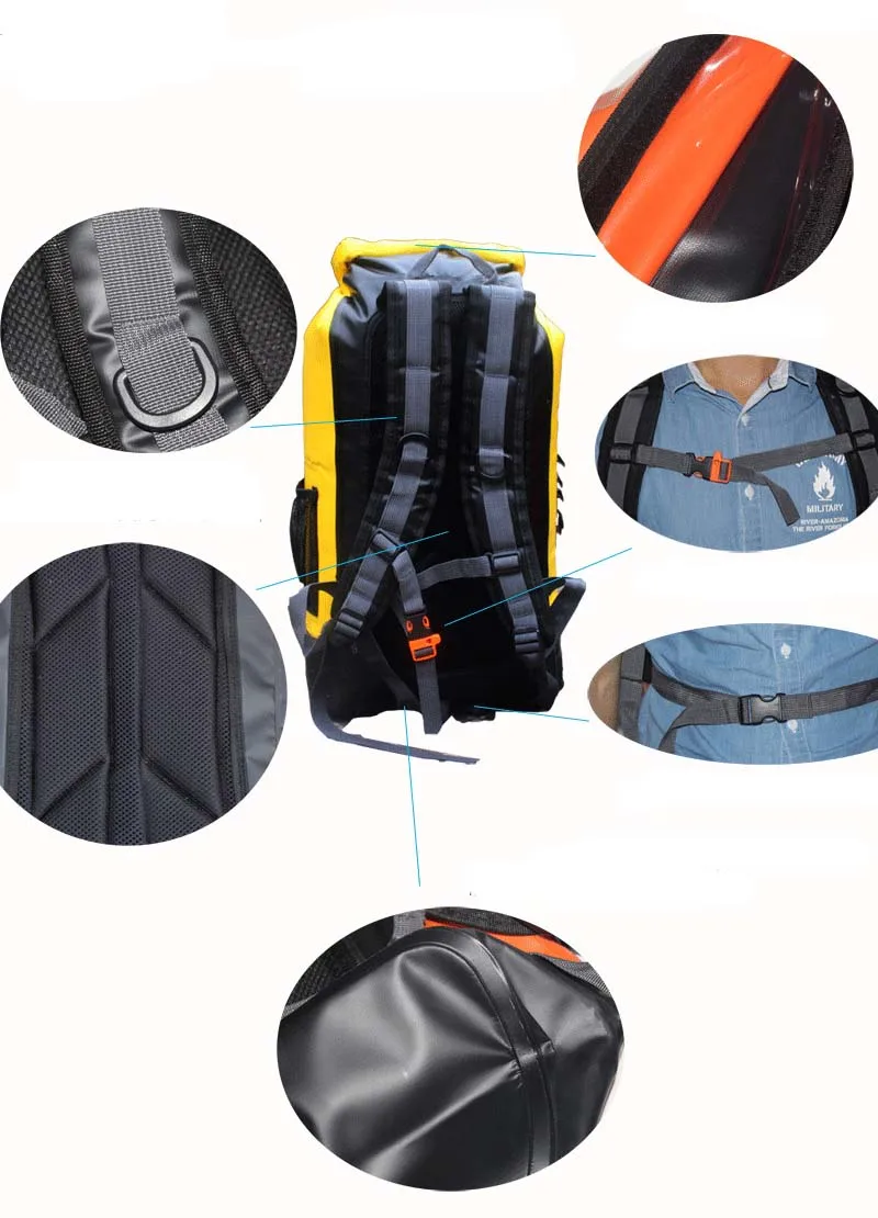 Водонепроницаемая сухая сумка из ПВХ уличный дорожный складной дождевик 30 л для