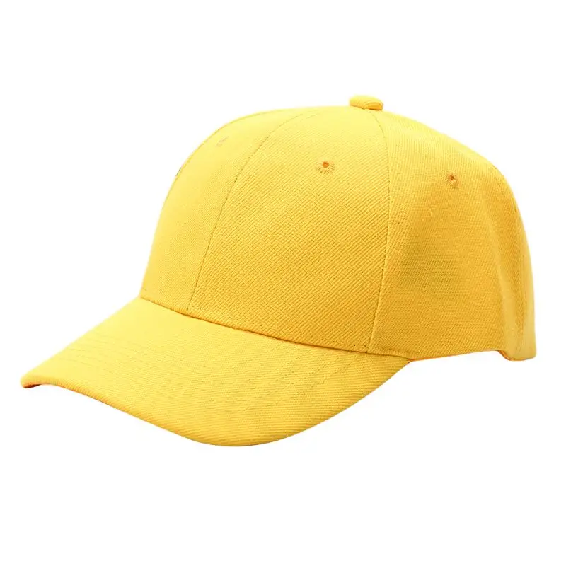 Yellow Женская Мужская унисекс Кепка для бега s, винтажная Кепка, бейсболка для спорта на открытом воздухе, головные уборы, регулируемая одноцветная летняя кепка от солнца Hy - Цвет: Yellow