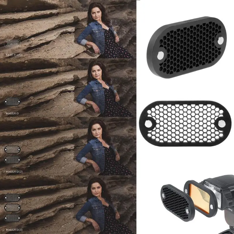 

Mini Black Magnetic Silicone Honeycomb Grid Cover Diffuser Reflector for Selens
