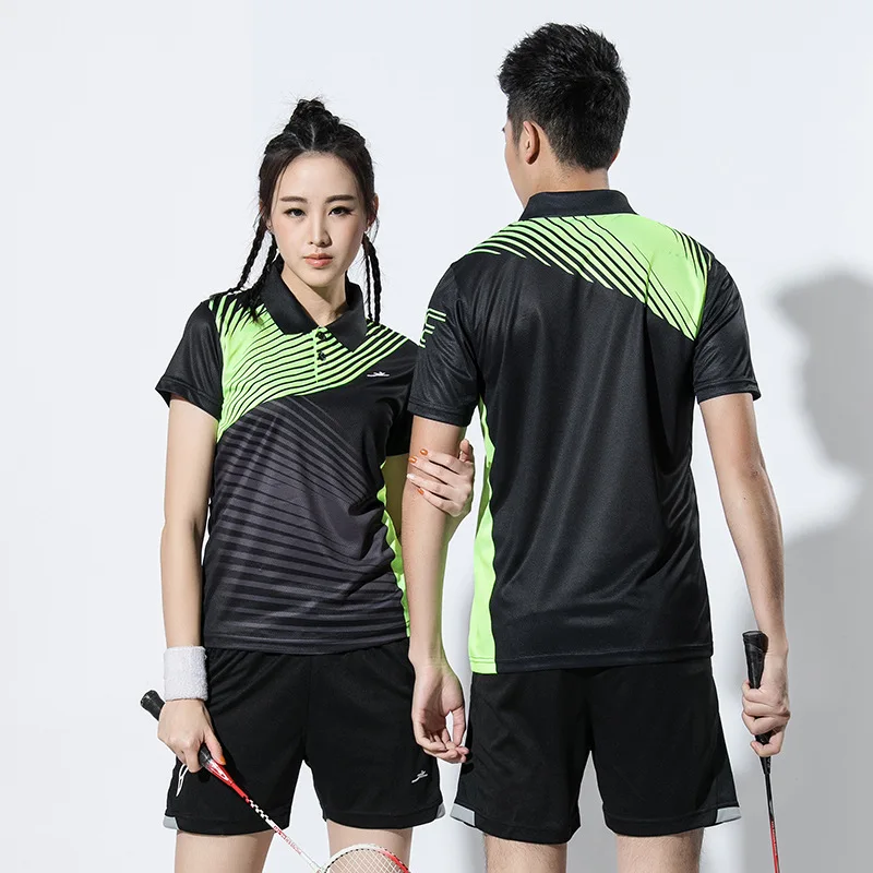 

Fashion And Personality Short Sleeve Table Tennis Wear Set Men And Women-Fold-down Collar Quick-Dry Breathable Clothing Badminto