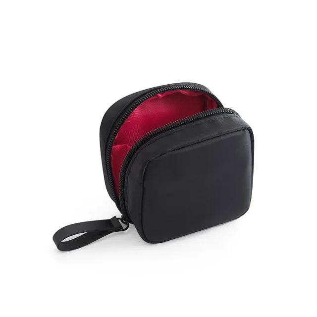 Мини-косметичка для женщин портативный для мобильного телефона и помады хранения косметики сумки Дорожная сумка для покупок коробка для салфеток - Цвет: Black red Small
