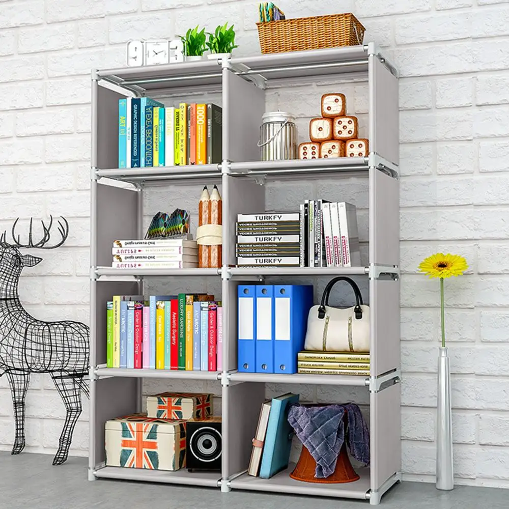 

RU/CN/AU Assemble Bookshelf Non-Woven Fabric Storage Rack Removable Book Shelf Stand Holder Bookcase Organizer Furniture