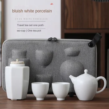 

Porcelain A Pot of Two Cups A Tea Set Ceramic Kung Fu Tea Portable Xiao Tao Zhuang Travel Tea Chinese Tea Set Tea Ceremony Set