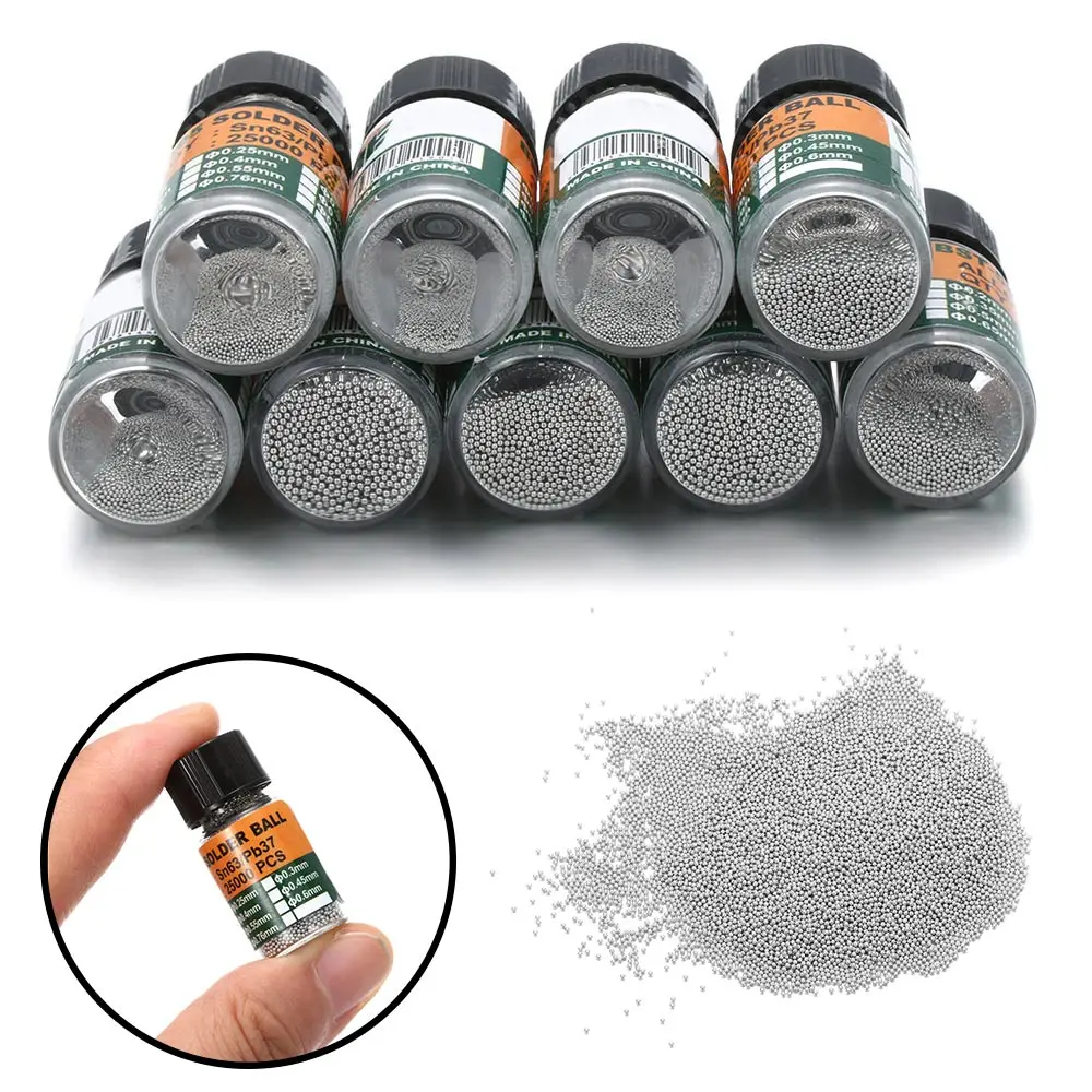 1bottle Bga Reballing Balls 0.20.65mm Leaded For Ic Chip Soldering