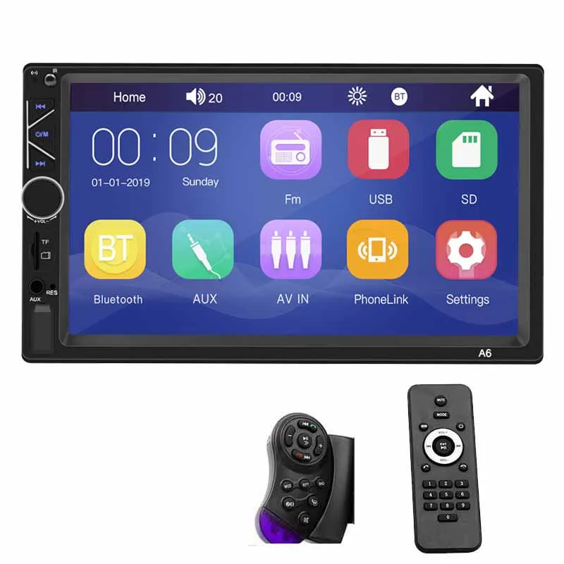 remote Автомагнитола 2 Din Mirror Link аудио видео MP5 плеер Bluetooth Handsfree A2DP USB TF Aux стерео система 7 дюймов головное устройство PHYEE A6 - Цвет: remote