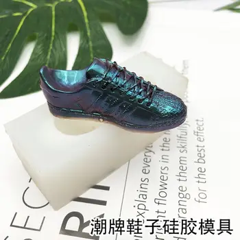 

Handmade 3D Sneakers Shoes Pendant Silicone Mold Resin Jewelry Making Tools new