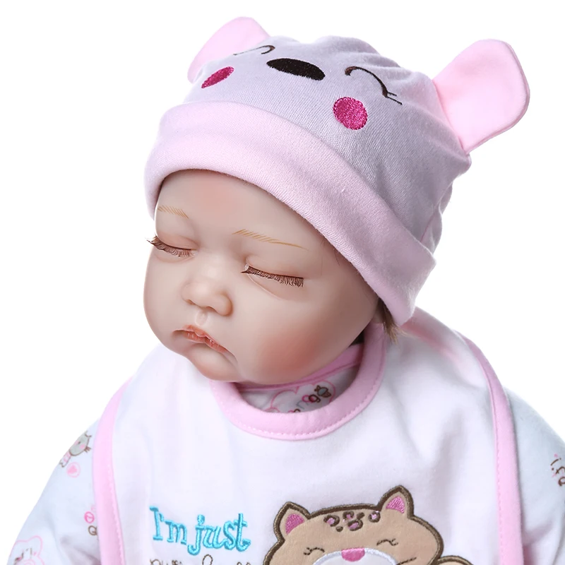 Poupée bébé fille en cheveux lisses, 48CM, robe de cochon rose, corps  complet, jouet de bain en silicone souple - AliExpress