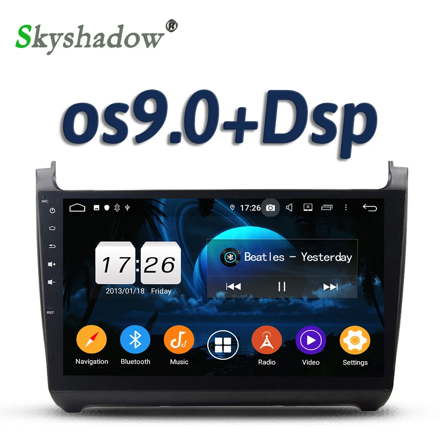 DSP ips TDA7851 Android 9,0 2GB ram 16GB 4 core автомобильный dvd-плеер gps карта usb RDS радио wifi 4G Bluetooth 4,2 для VW POLO 2012