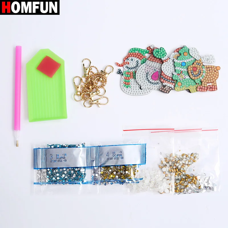 HOMFUN 5D алмазная живопись брелок специальные стразы подвеска с вышивкой DIY ремесло наборы крестиком брелок аксессуары