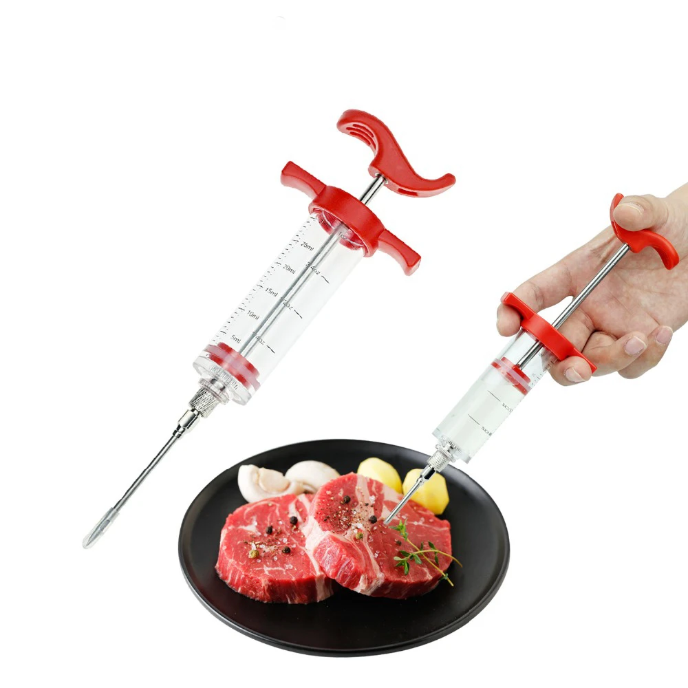BBQ Meat Syringe Marinade Injector Turkey Chicken Flavor Syringe Kitchen Cooking Syinge Accessories meat injector syringe
