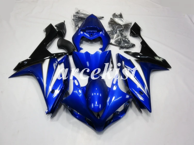 Топ литья под давлением ABS мотоцикл Полный обтекатели комплект подходит для YAMAHA YZF-R1 2007 2008 07 08 кузов набор красное вино черный - Цвет: bright blue