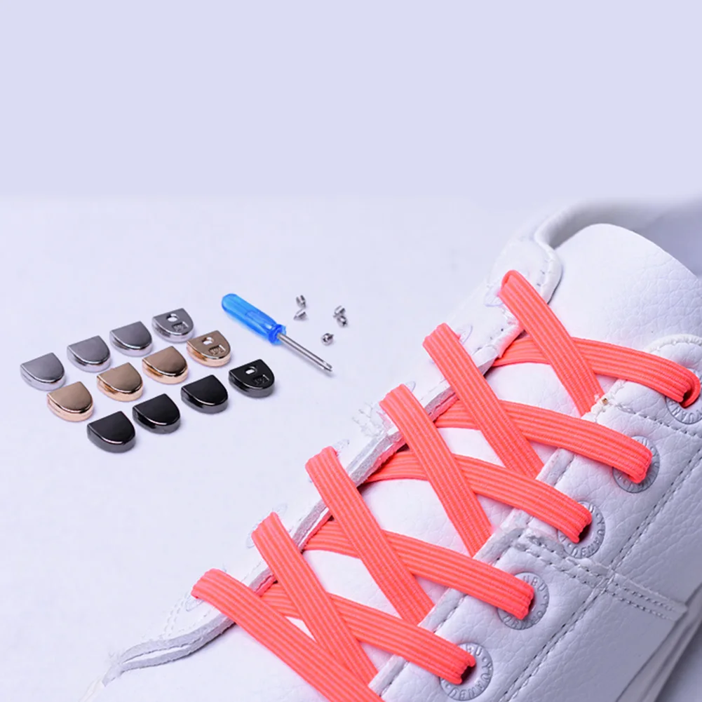 Light Orange 1 пара, 100 см, растягивающиеся шнурки, без галстука, без шнурков, плоские кроссовки, эластичные резиновые шнурки, Детские Безопасные шнурки - Цвет: Light Orange