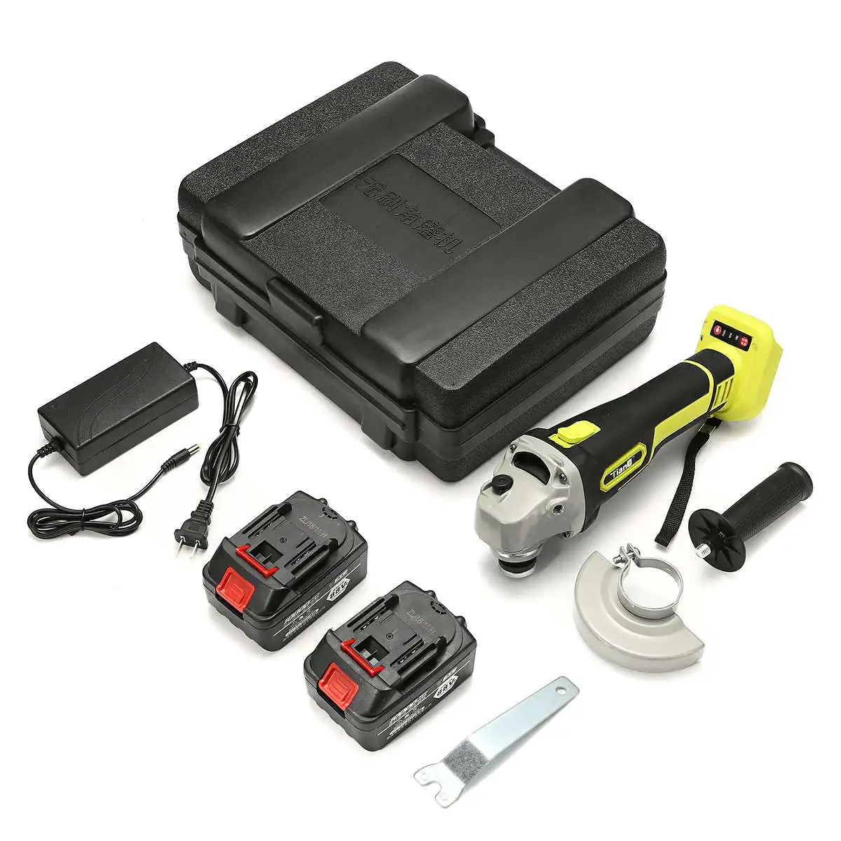 220/240V 1200W Аккумуляторный бесщеточный угловая шлифовальная машина 98VF с 10000 мА/ч, Батарея шлифовальный станок для резки Электрический угол шлифовальный инструмент - Цвет: 2 Battery