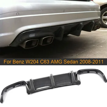 Koop Carbon Fiber Rear Diffuser Lip For Mercedes Benz W204 C63 AMG Sedan 4Door 2008 2011 Rear Bumper Diffuser