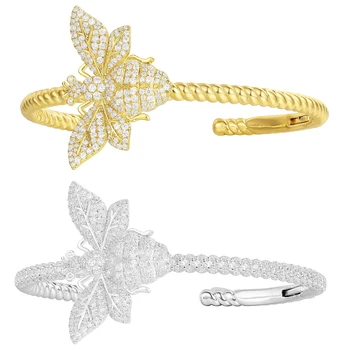

Kakany Fashion Original 1: 1 Copy High Quality Shining Zircon Two Color Bee Bracelet Birthday Gift Women Charm Jewelry