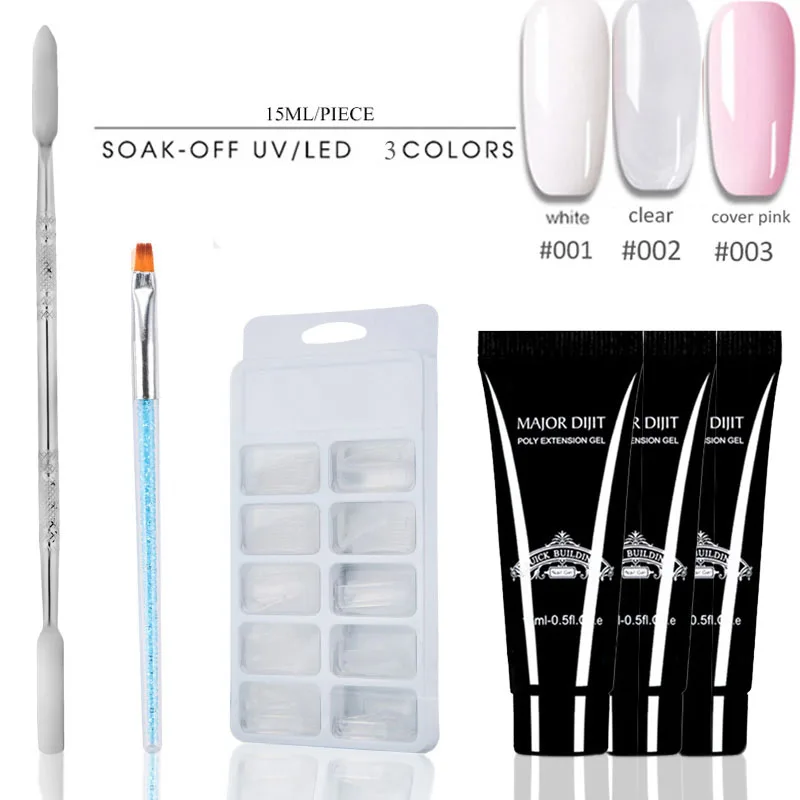 4 шт./компл. набор для наращивания кристаллов Желейная резинка полигель ногтей УФ
