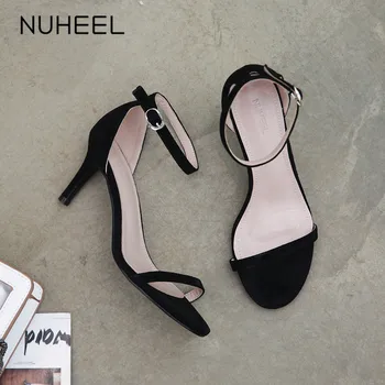 

NUHEEL Women's Shoes Fairy Style High Heels New Summer Fashion Wild Word Buckle Stiletto Heel Women женская обувь