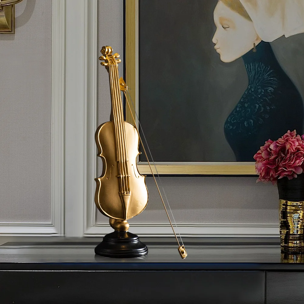 Modern Home Decoration Violin Figurines Sax Statuettes Accessories Desk Office Decor Resin Musical Instrument Model Decorative
