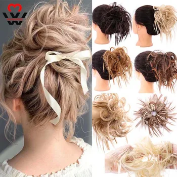 

TALANG Synthetic Messy Bun Tousled Hairpiece Elastic Band Chignon Hair Synthetic Hairpiece Color Curly Scrunchie Hair For Women