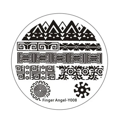 Finger Angel Y008 Finger Angel 1 шт. пластины для штамповки ногтей штамп изображения пластины письмо шаблон цветок Печать Круглый шаблон - Цвет: Finger Angel Y008