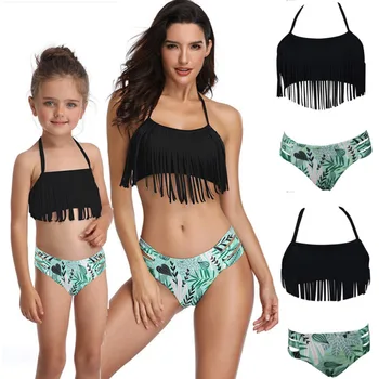 

Family Matching Floral Swimwear Mother Daughter Women Bikini Bathing Swimsuit